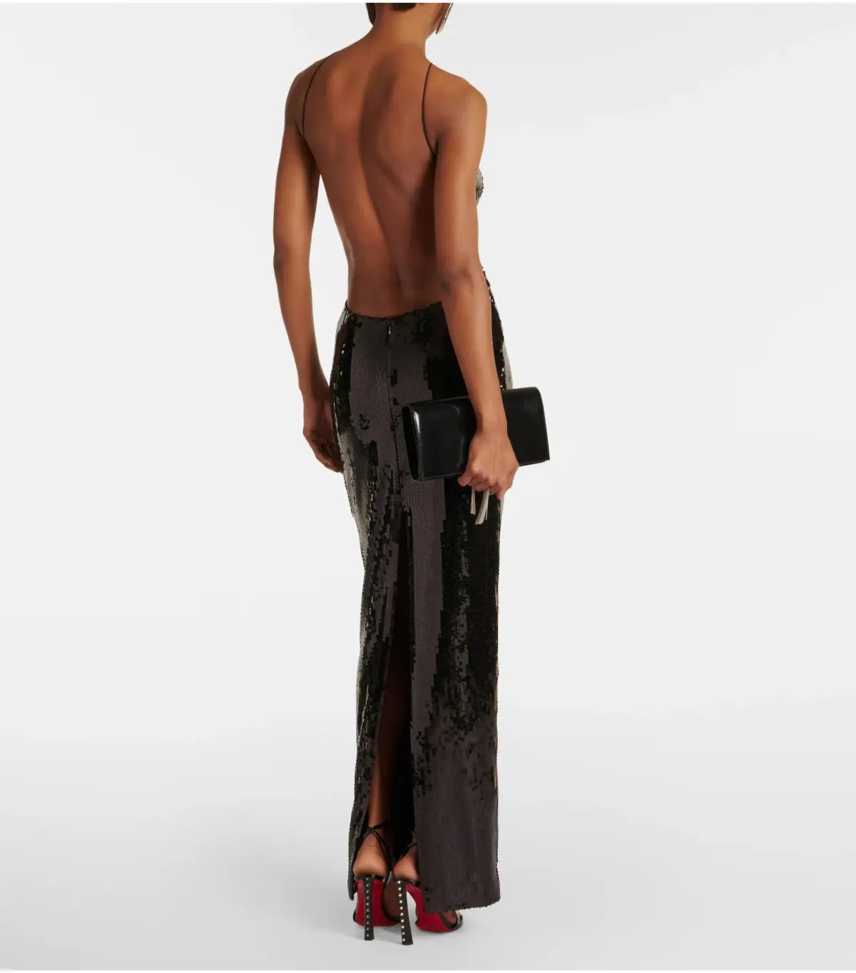 Maelle Paris Elsa Maxi Sequin Gown Black Size S / AU 8 photo 3