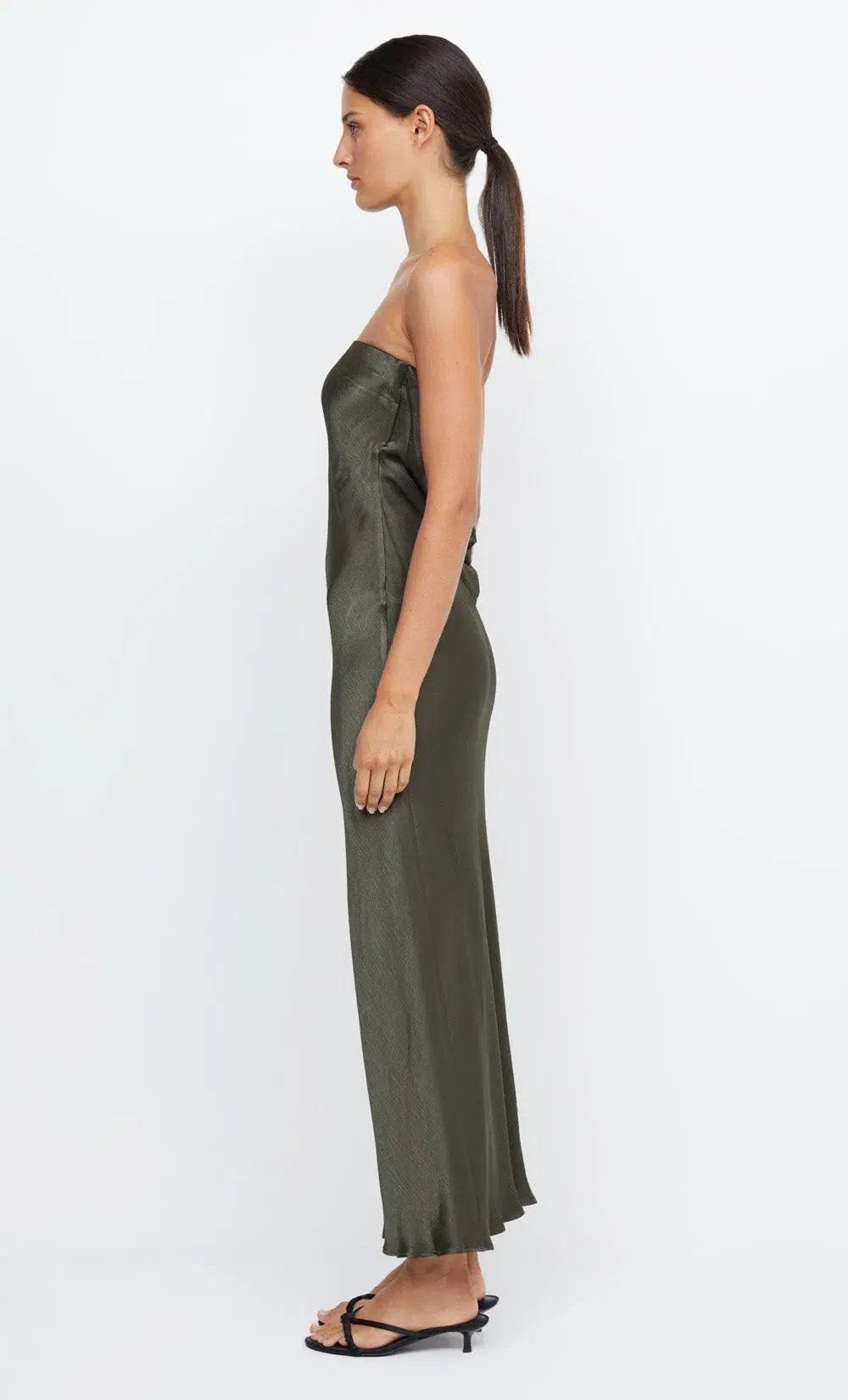 Bec & Bridge Moon Dance Strapless Dress Dark Willow Size 8 photo 2