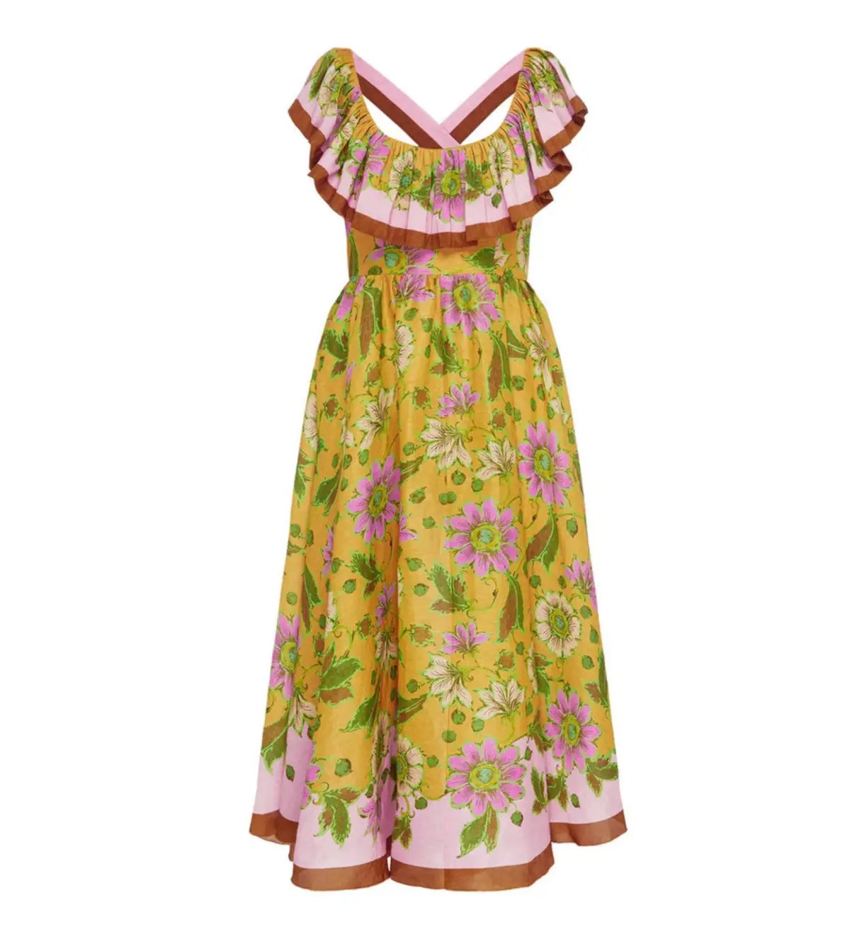 Alemais Winnie Ruffle Neck Midi Dress Floral Size 12 photo 4