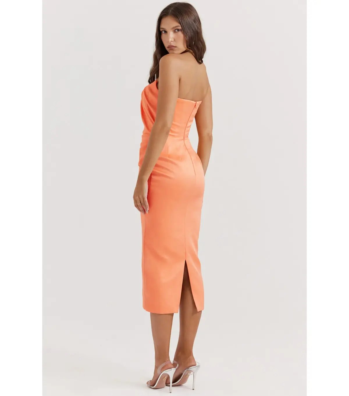 House Of CB Alora Strapless Corset Midi Dress Tangerine Size S / AU 8 photo 4