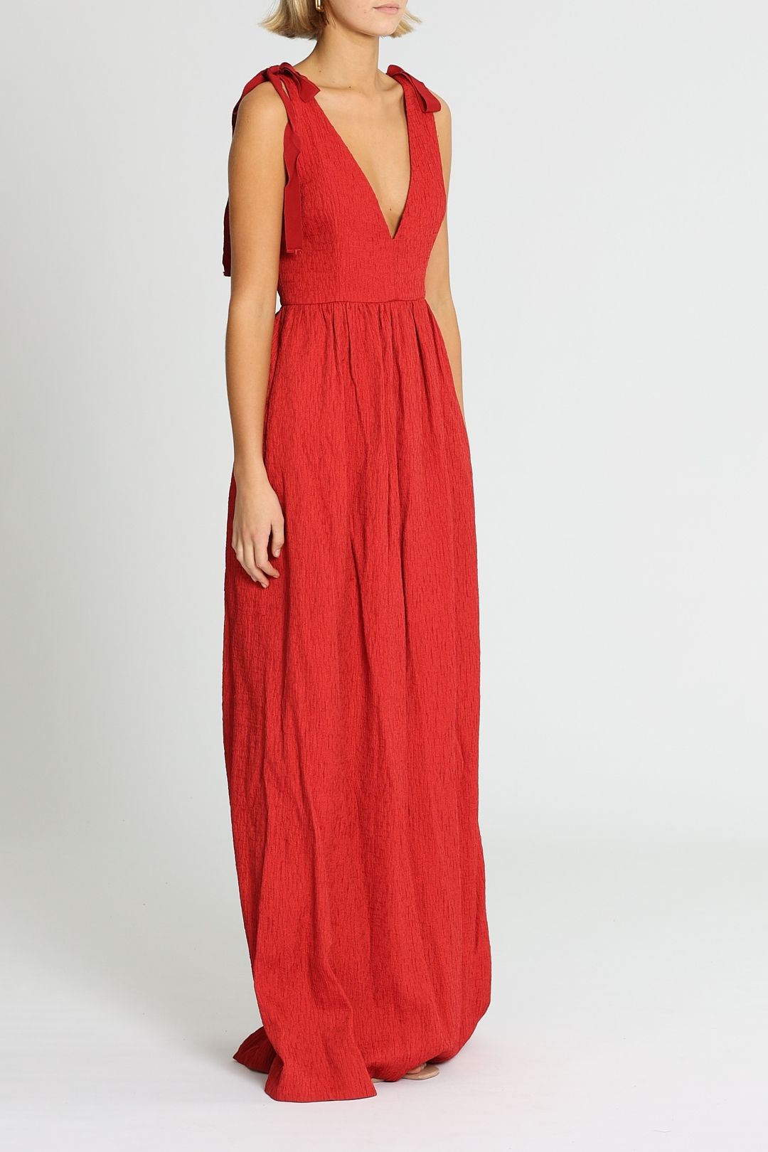 Harlow Tie Gown - Red photo 2