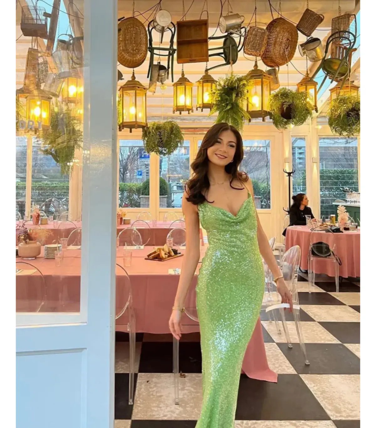 Rat & Boa Gaia Dress Green Sequin Size 8 photo 4