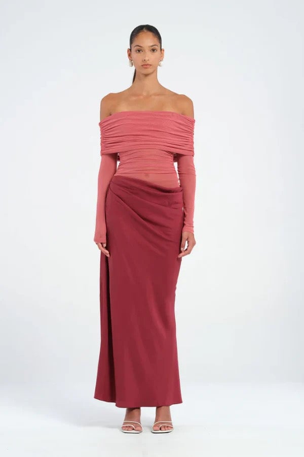 Benni Yasmin Off Shoulder Dress - Redwood photo 2