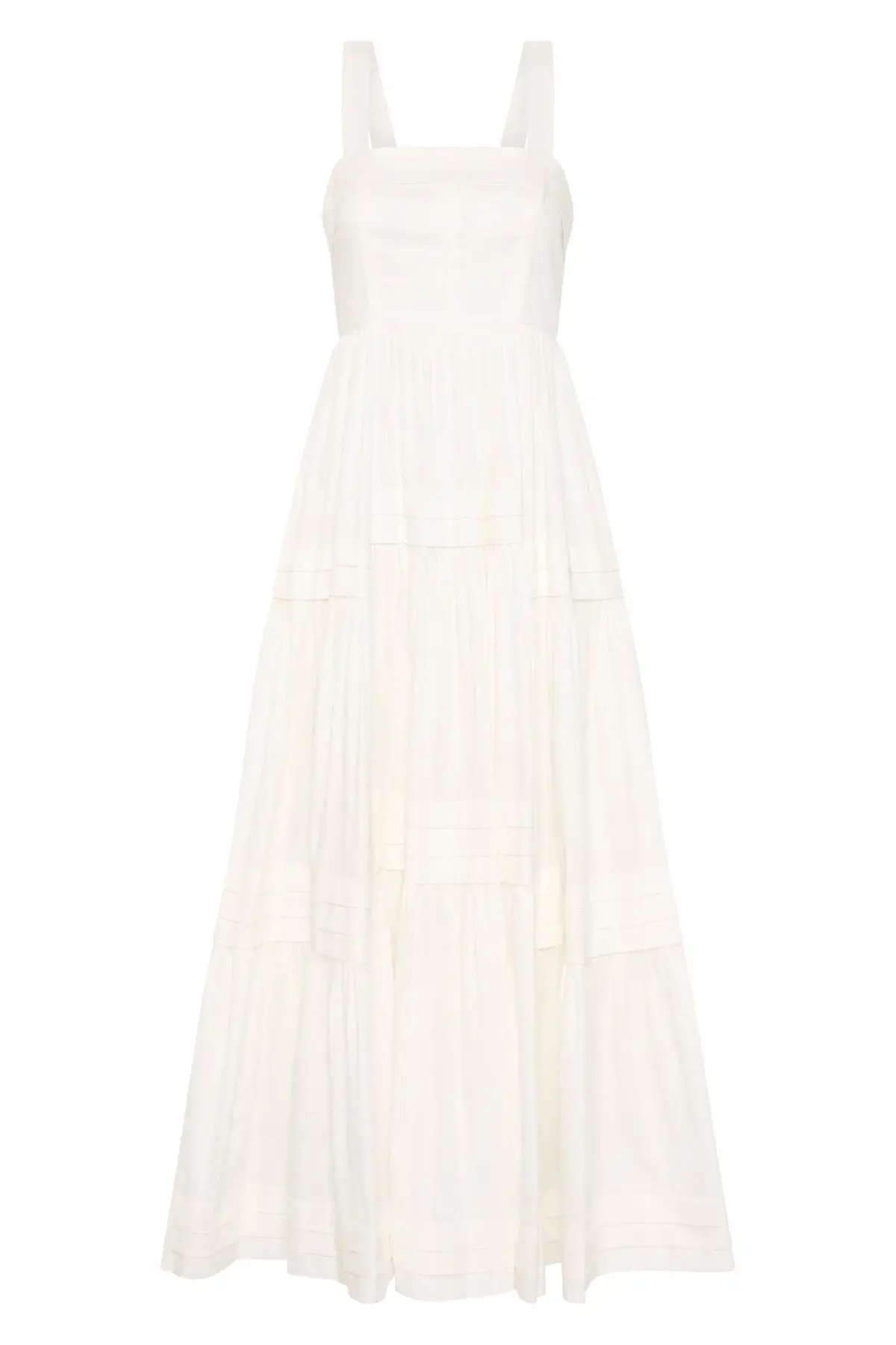 Aje Sophie Tiered Midi Dress Ivory Size 16 photo 5