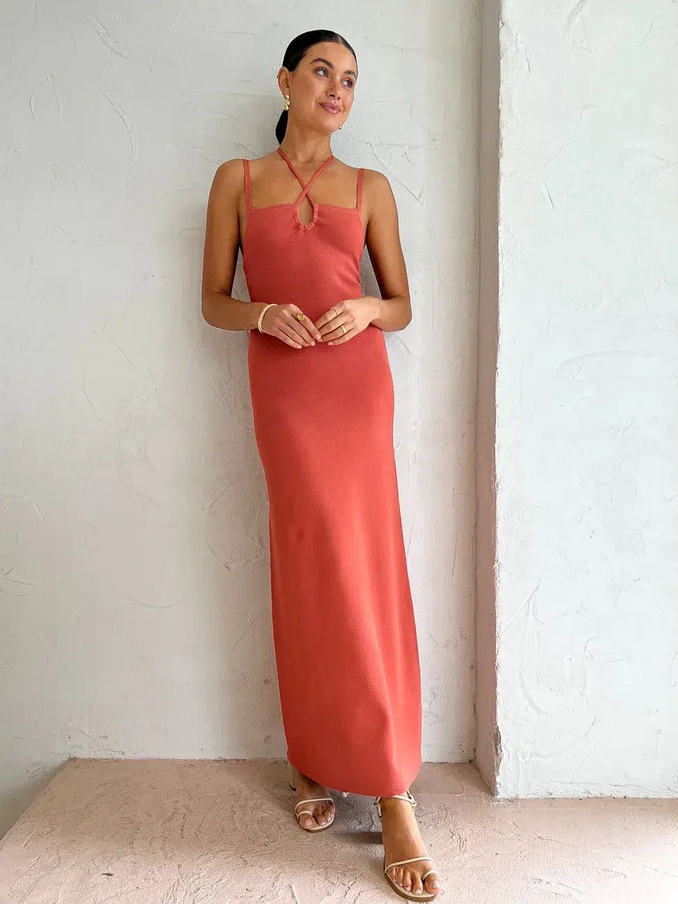 Sir the Label Nadja Midi Dress Coral Pink Size AU 6 photo 2