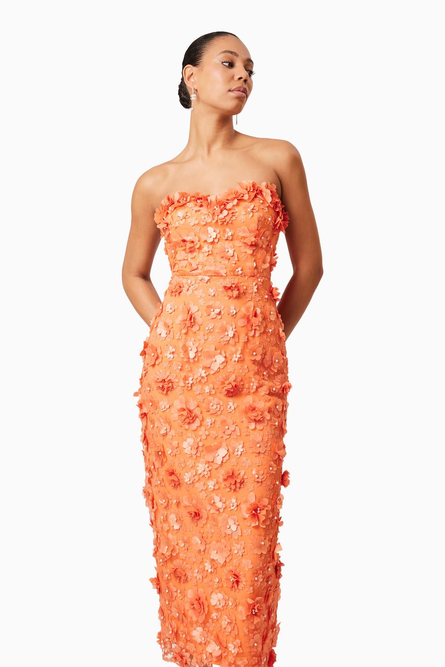 Elliatt Bluebell Midi Dress - Orange photo 4