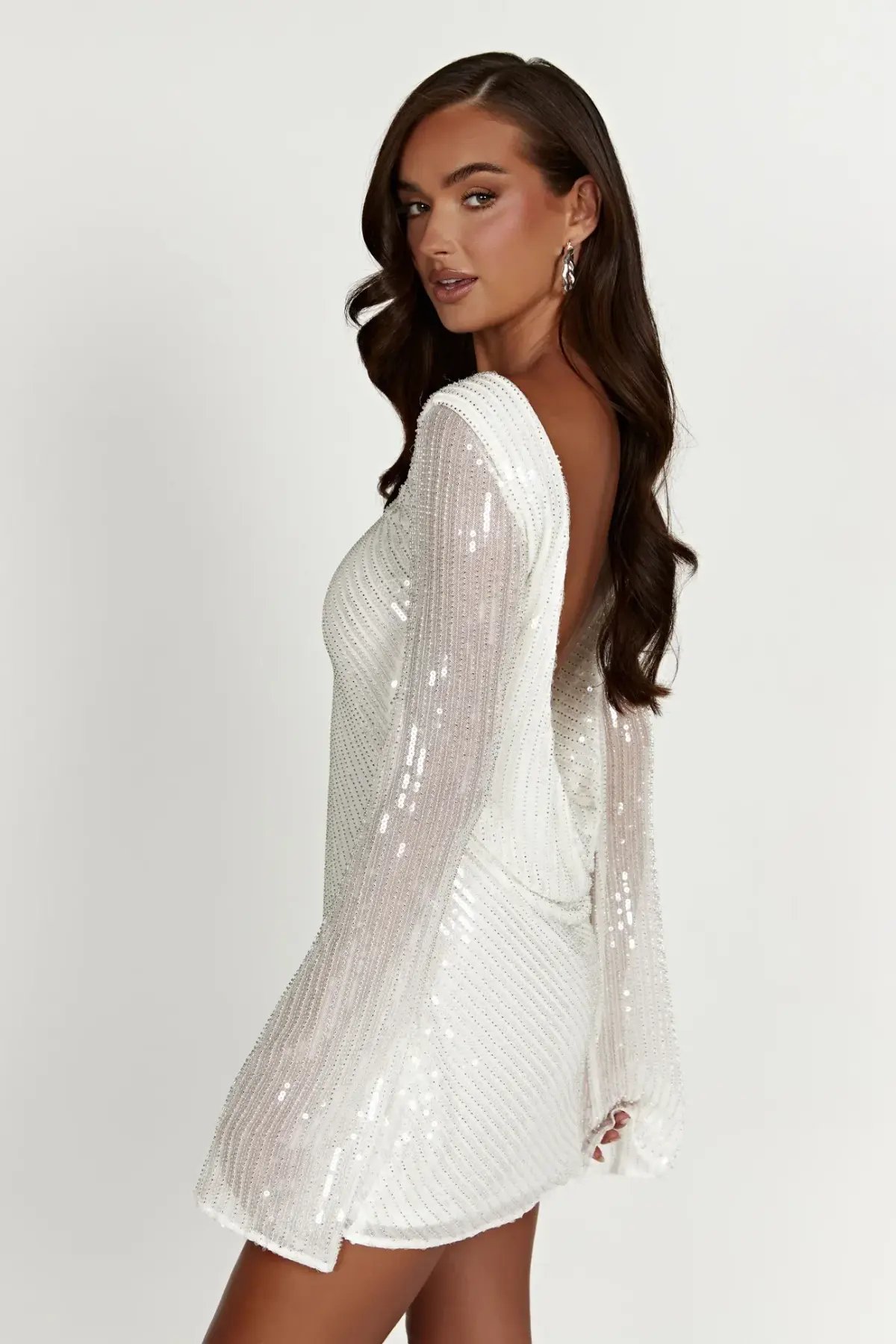 Meshki Nala White Sequin Mini Dress White Size 10 photo 3