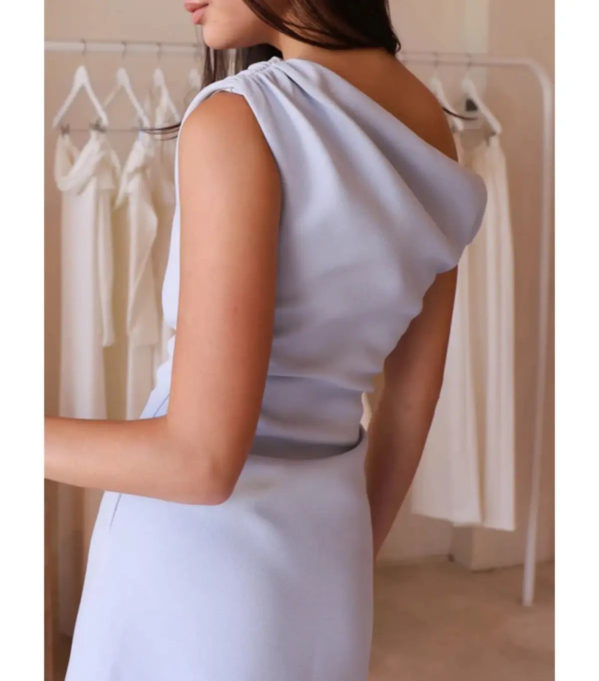 By Nicola Aurelie Mini Dress in Ice Blue Size AU 10 photo 3