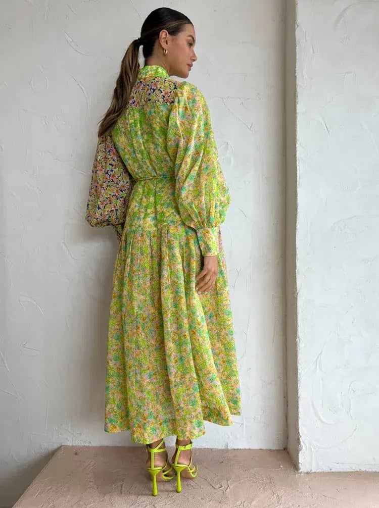 Alemais Daisy Patchwork Shirtdress In Multi Size AU 8 photo 5