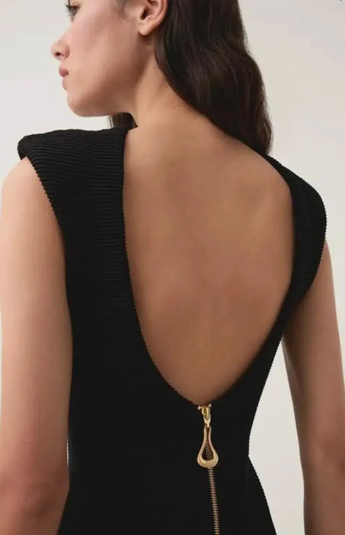Aje Rushes Raffia Knit Mini Dress Black Size 8 photo 4