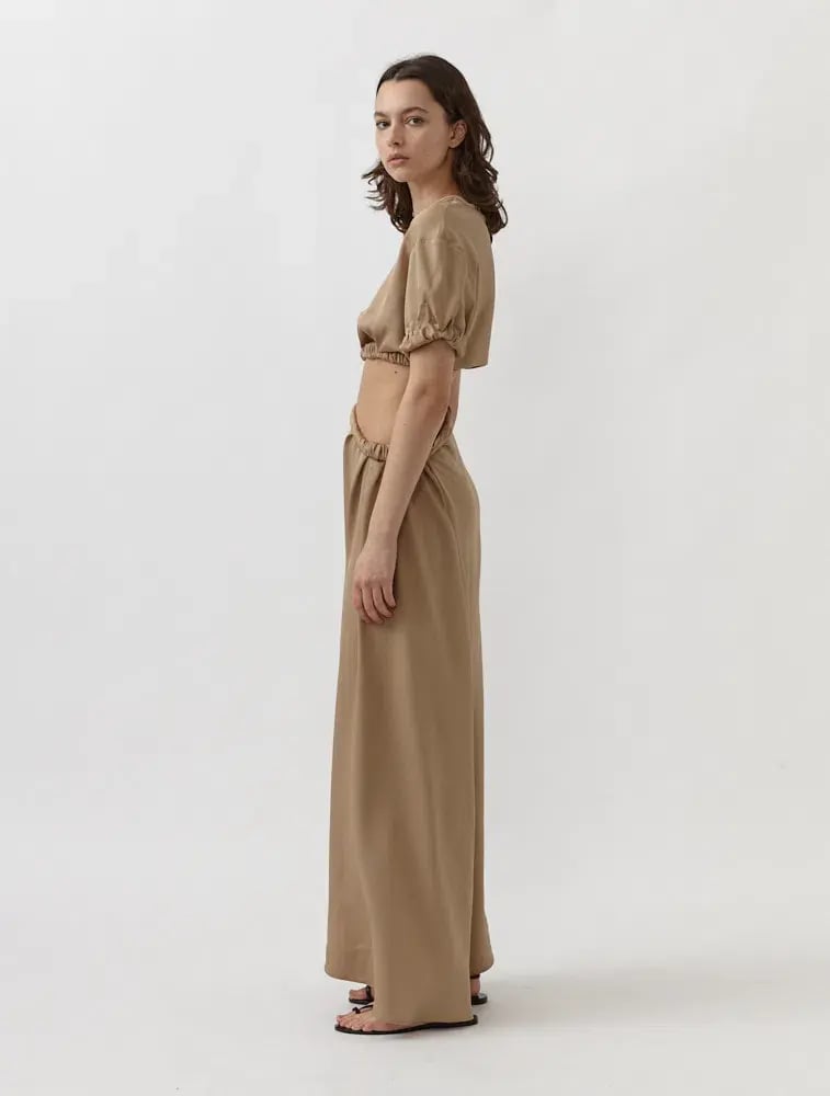 Christopher Esber Rolled Up Tee Dress in Tan Nude Size 8 photo 2