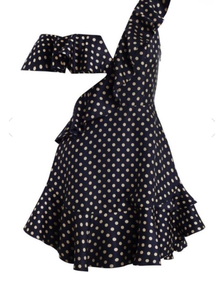 Zimmermann Rife Flounce Midi Dress Navy Mustard Print Size 0 / AU 8 photo 3