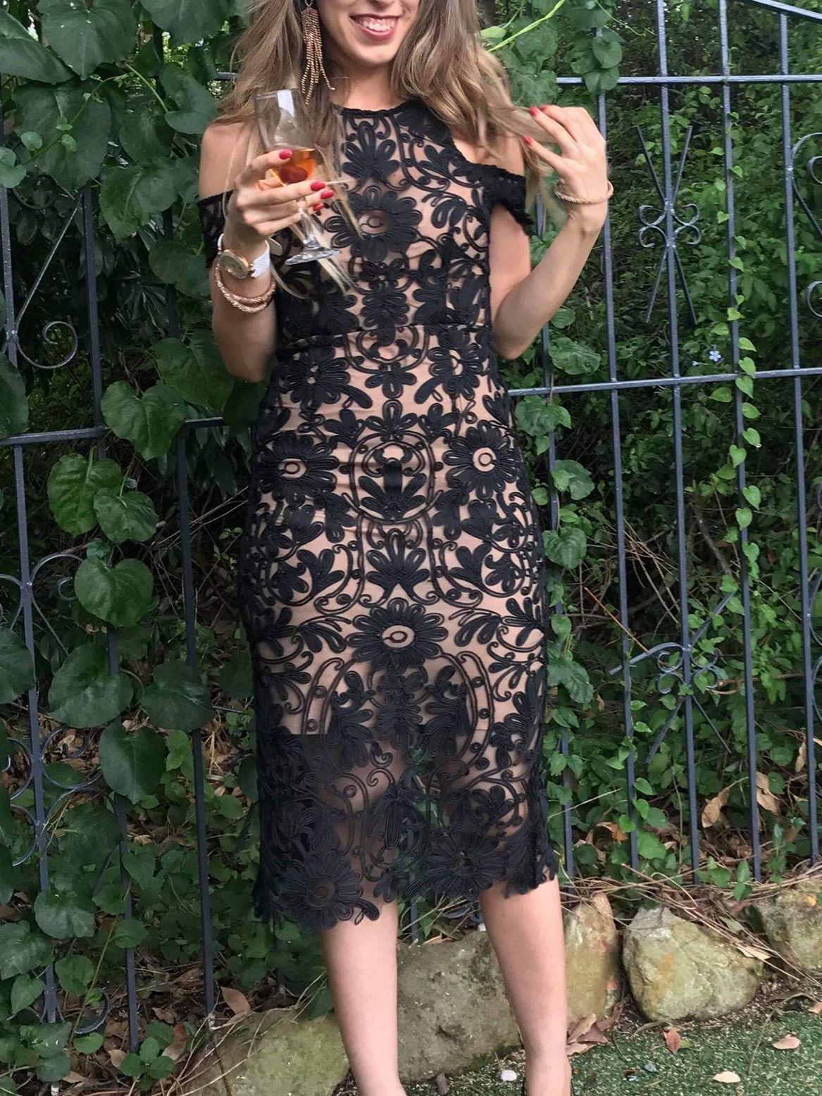 THURLEY Eden Midi Dress Black Size 8 photo 7