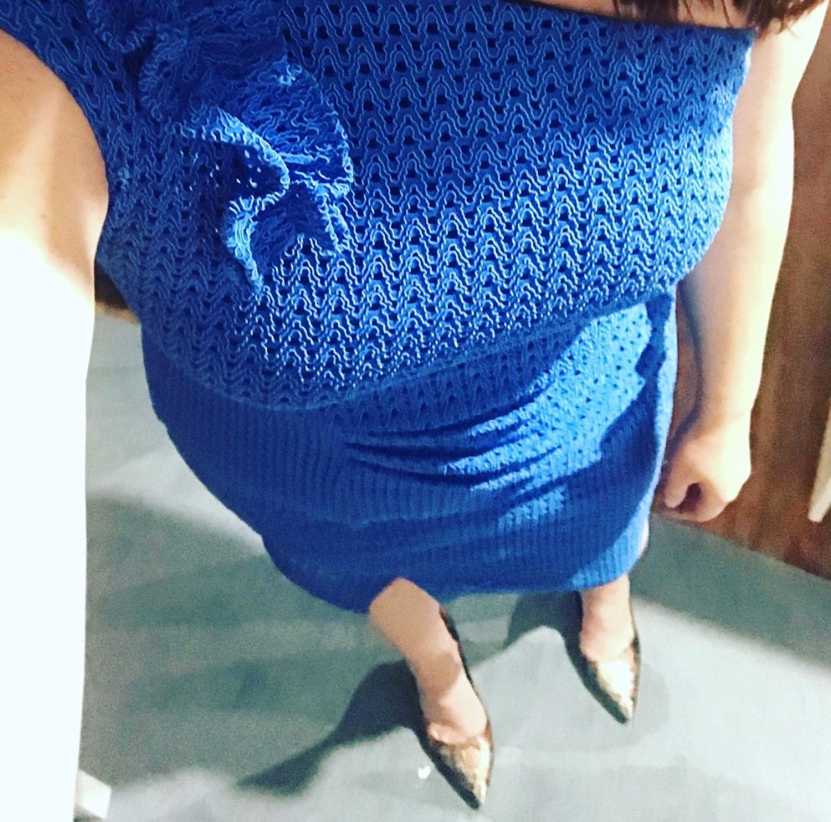 Sacha Drake Blue one shoulder dress size 14 photo 3