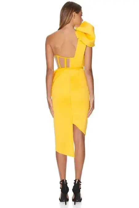 Eliya The Label Fleur Dress Yellow Size XL / Au 14 photo 3