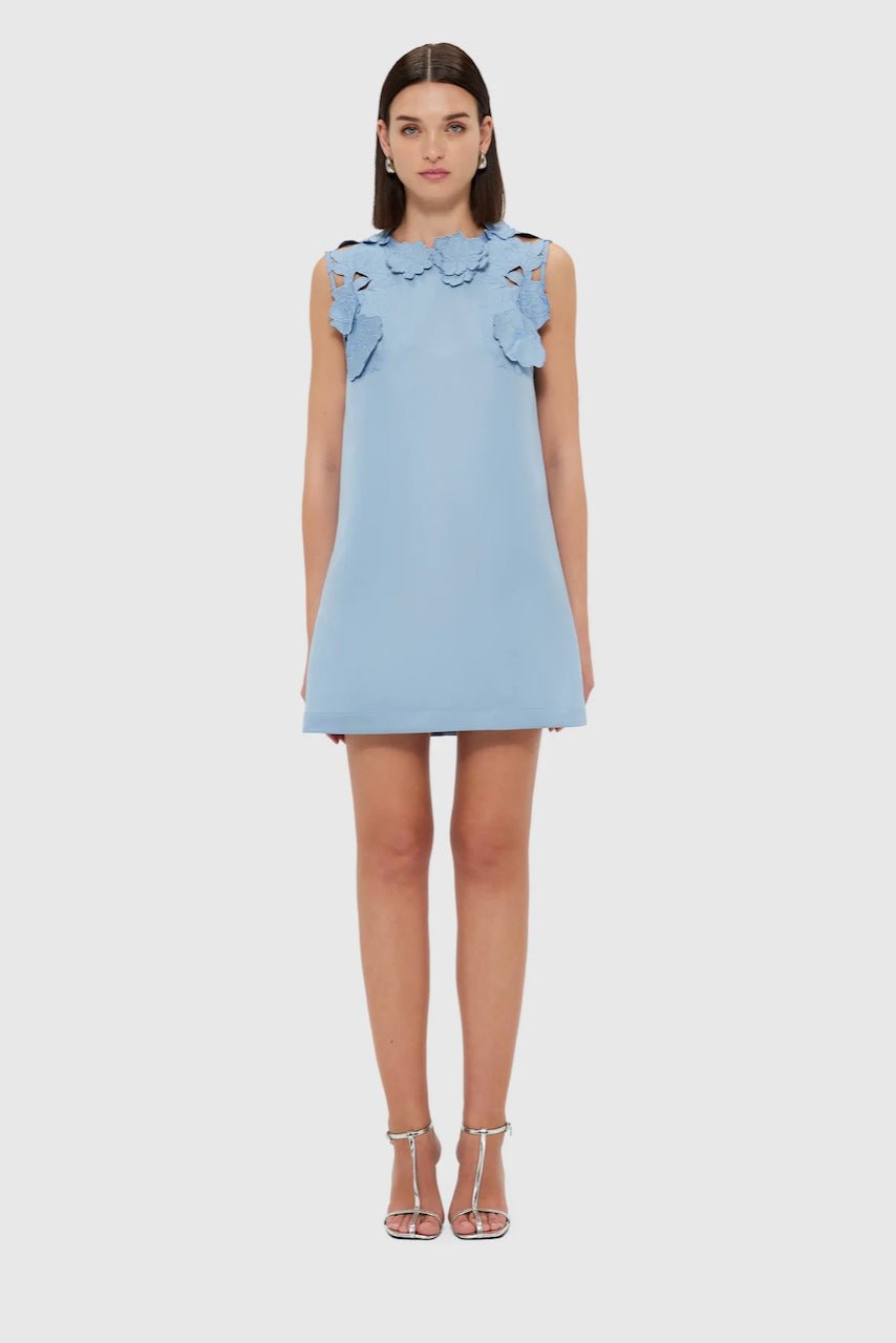 Leo Lin Blair Appliqué Mini Dress - Powder Blue photo 4
