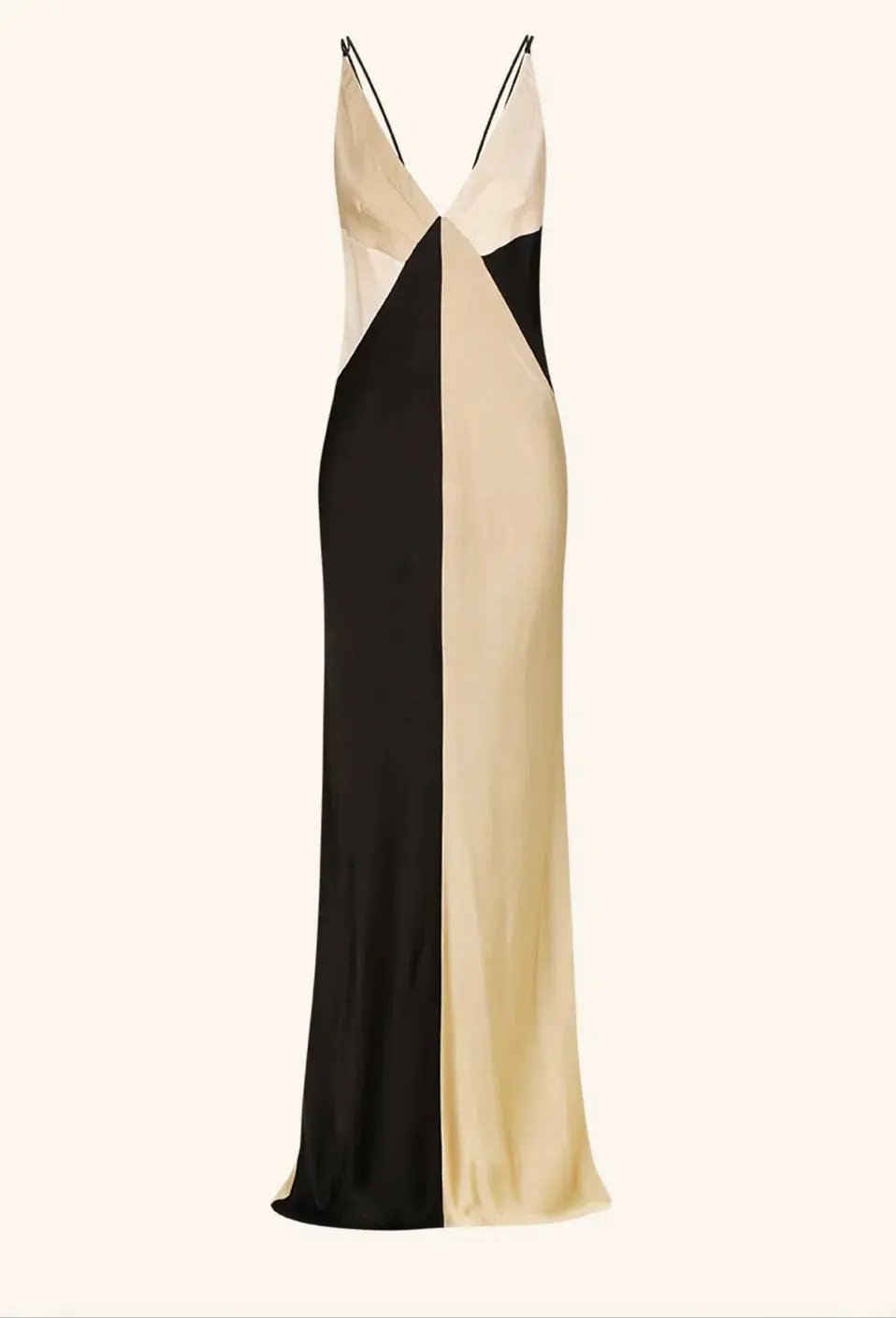 Shona Joy Sofia Contrast Double Strap Maxi Dress in Black/Multi Size 10 photo 5