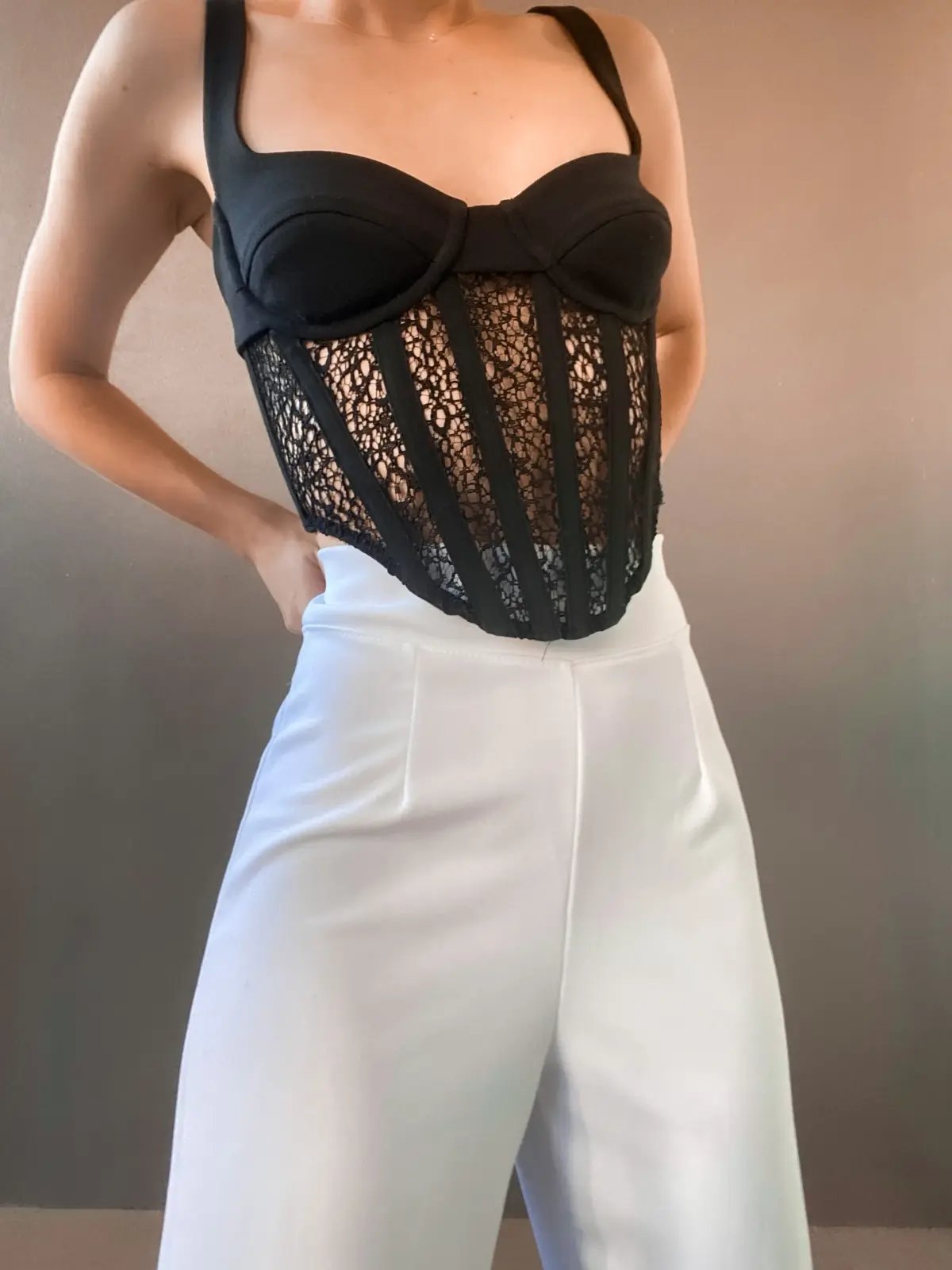 Dion Lee Contour Combo Corset Top Black Size 6 photo 5