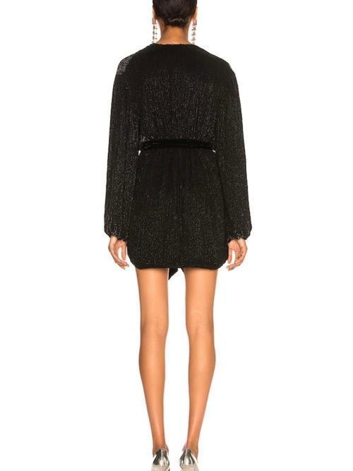Retrofete Gabrielle Robe Dress Black Size 6 photo 3