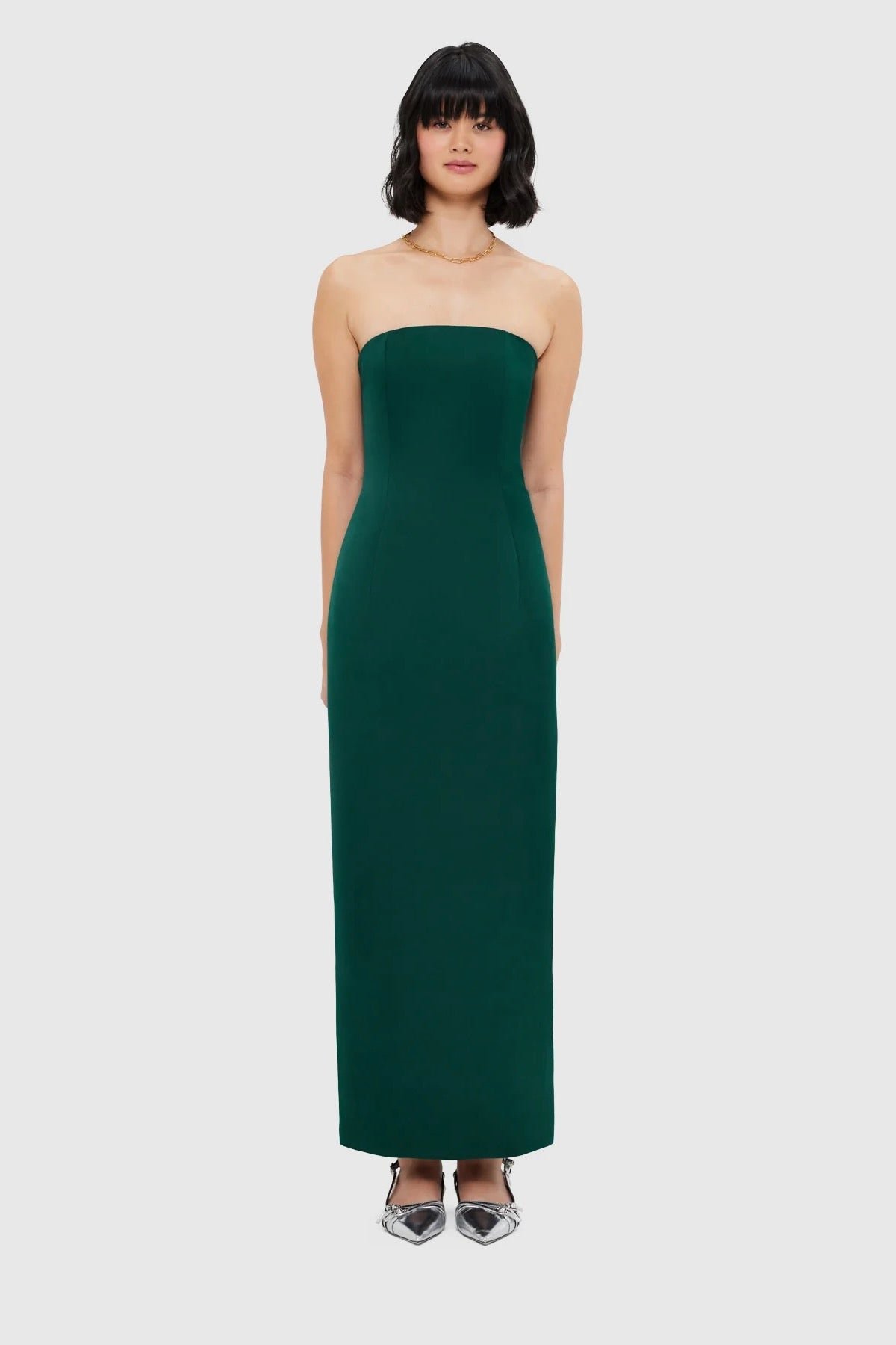 LEO LIN RAYNA BUSTIER MAXI DRESS - EMERALD photo 4