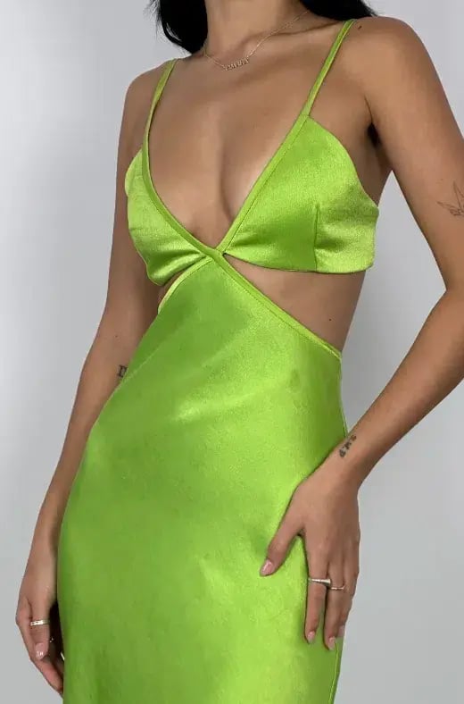Bec & Bridge Veronique Maxi Dress Lime Green Size 8 photo 2