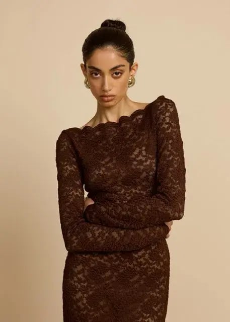 Arcina Ori Monet Maxi Dress Chocolate Brown Size M AU 10 photo 7