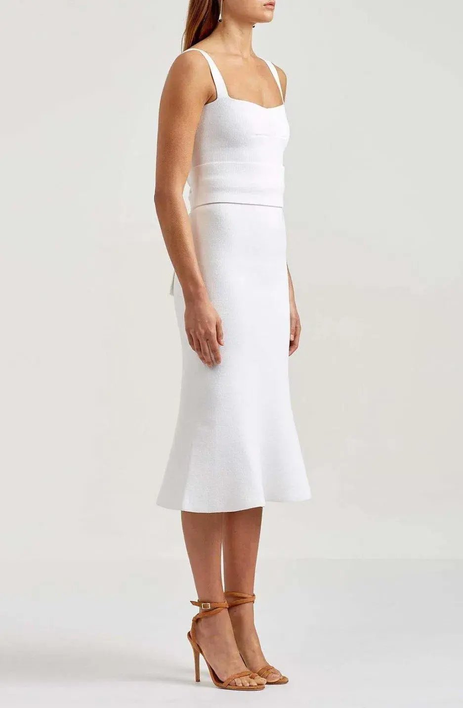 Scanlan Theodore Crepe Bralette Dress White Size 6 photo 2