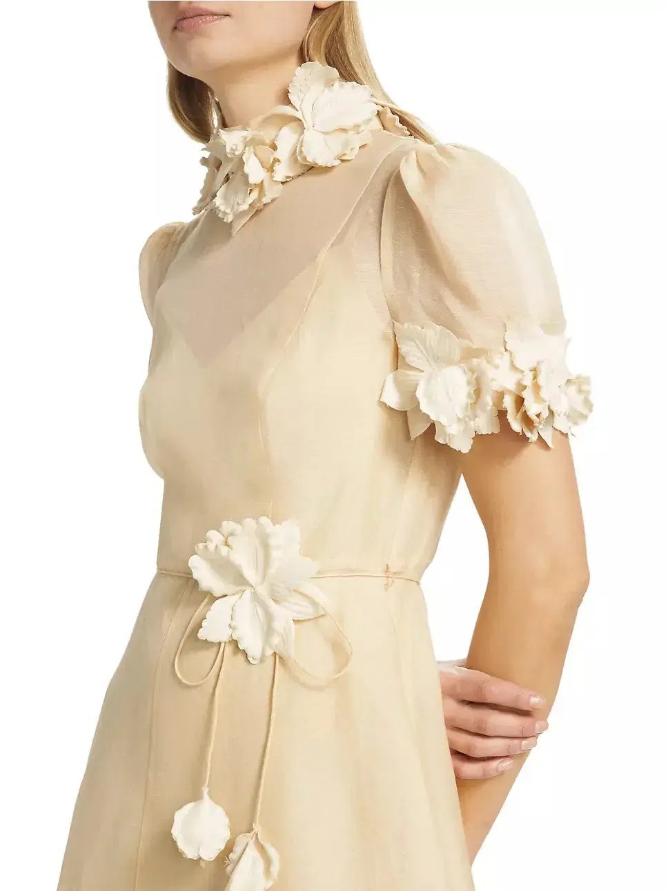 Zimmermann Luminosity Liftoff Flower Midi Dress Cream Size 0P / AU 6 photo 4