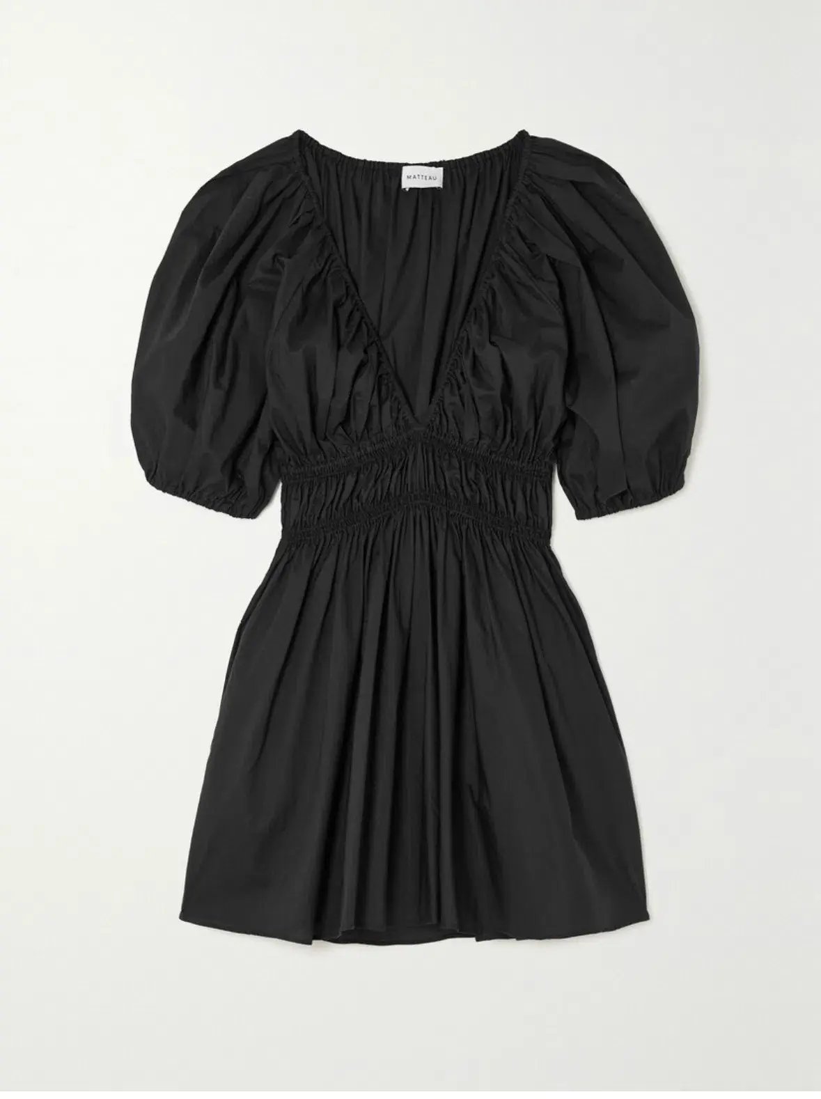 Matteau Mini Poplin Dress Organic Cotton Black Size AU 6 photo 4