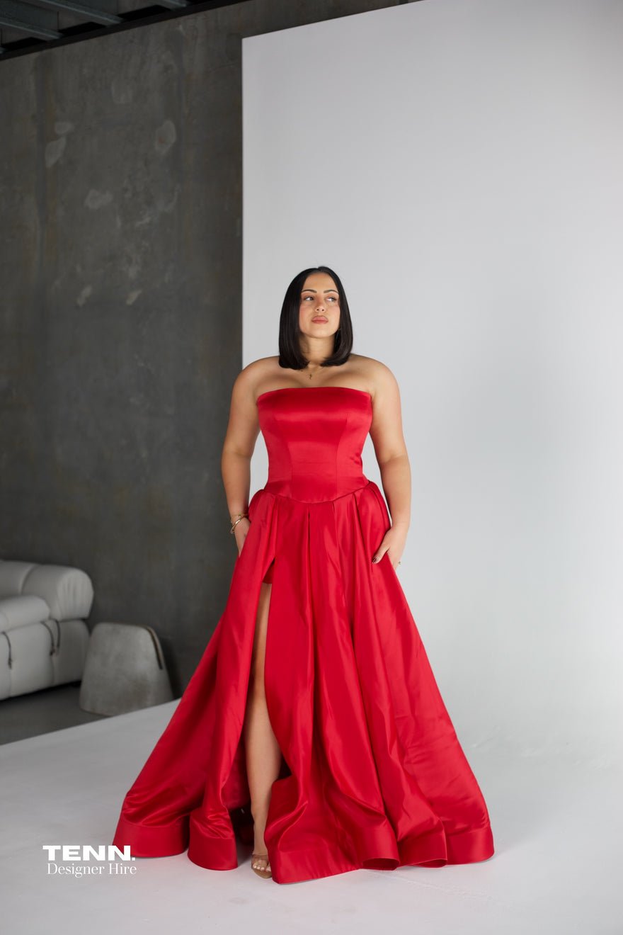 Lia Stublla x TENN Elodie Gown - Red photo 3
