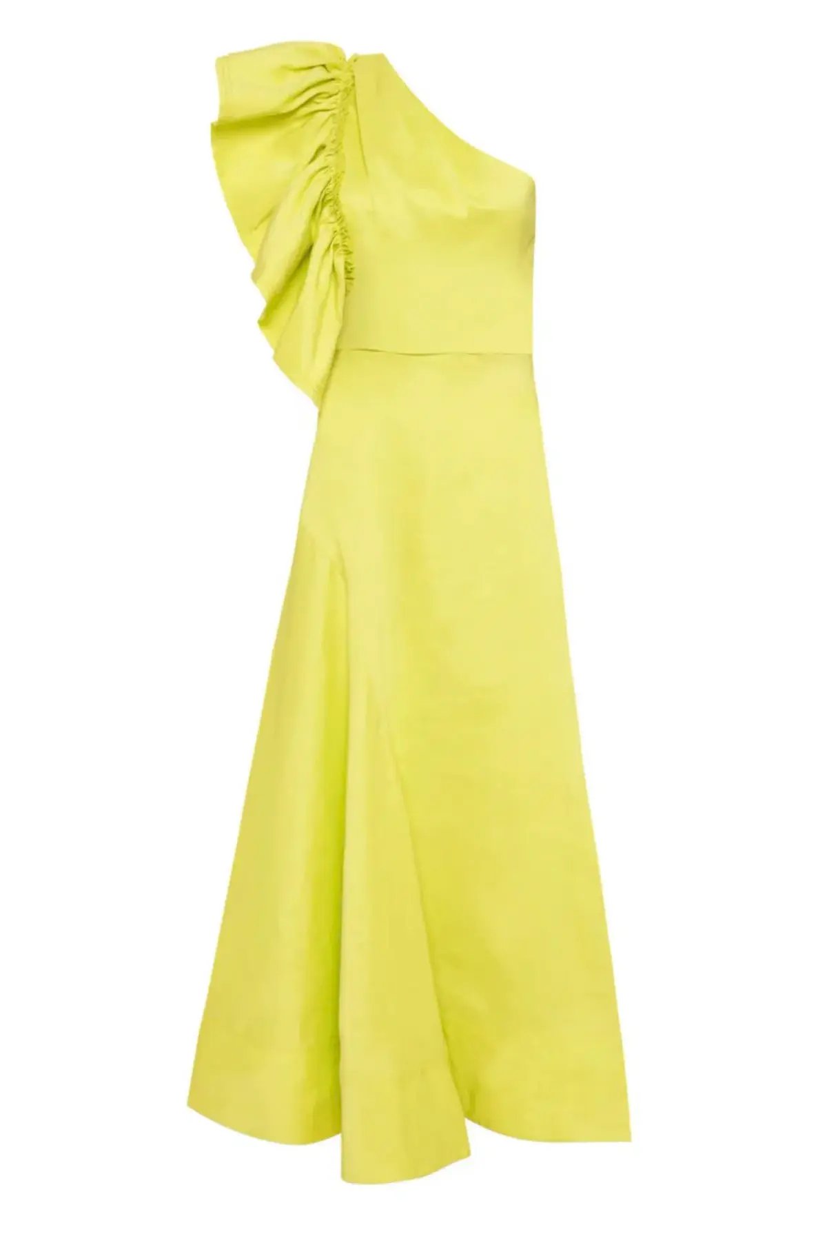 Aje Bonjour Asymmetric Midi Dress Lime Green Size 8 / S photo 4