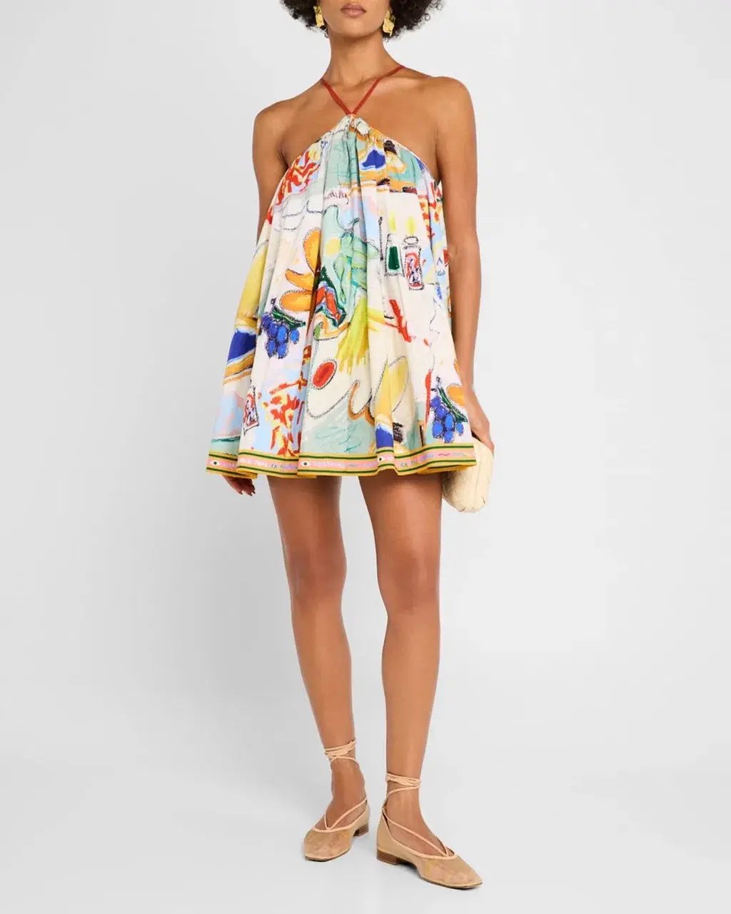 ALEMAIS La Charrasca Halter Mini Dress Multi Size 10 AU photo 9