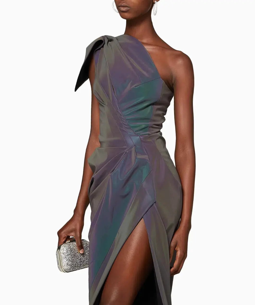 Maticevski Irridescent Draped Mini Dress Multi Size 6 photo 2