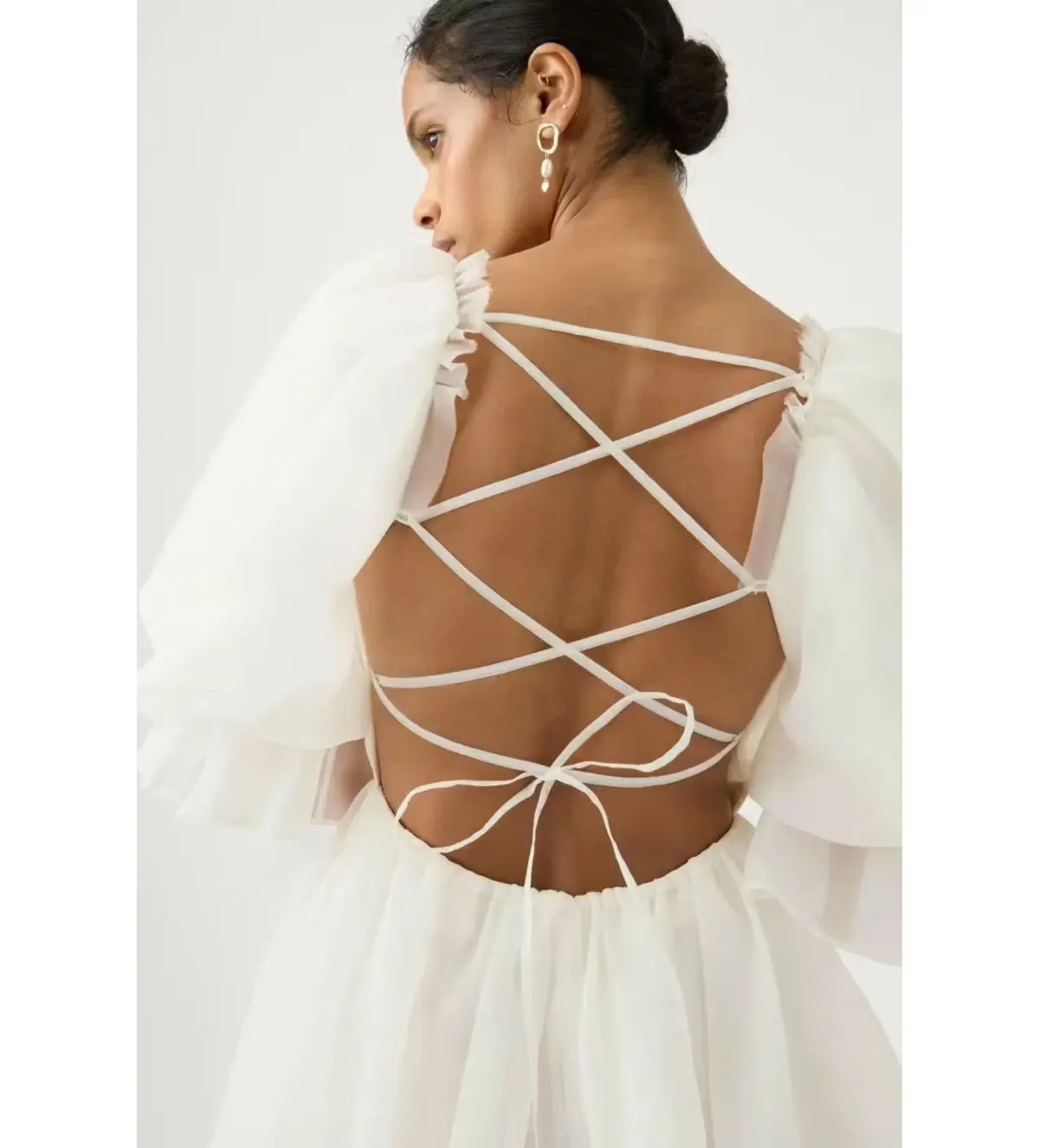 Aje Astrid Tie Back Mini Dress in Ivory Size 8 photo 4