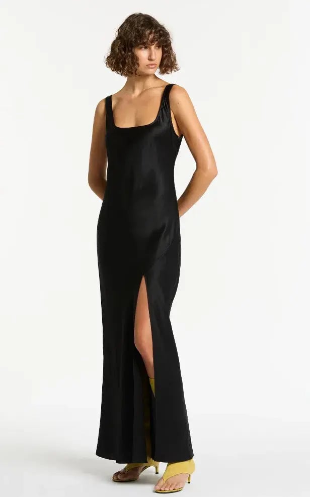 Sir the Label Editta Silk Bias Cut Maxi Dress Black Size 8 photo 5