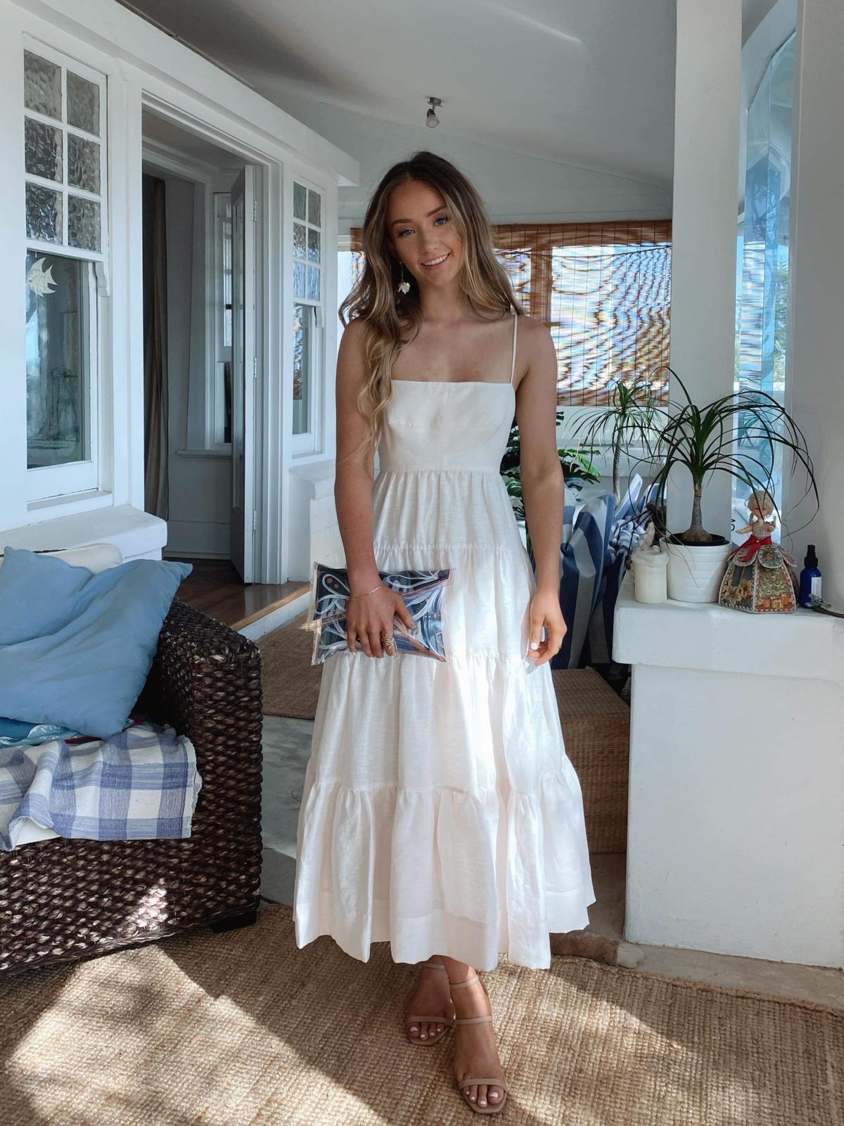 Shona Joy Elsa Tiered Midi Dress White NOT AVAILABLE photo 2