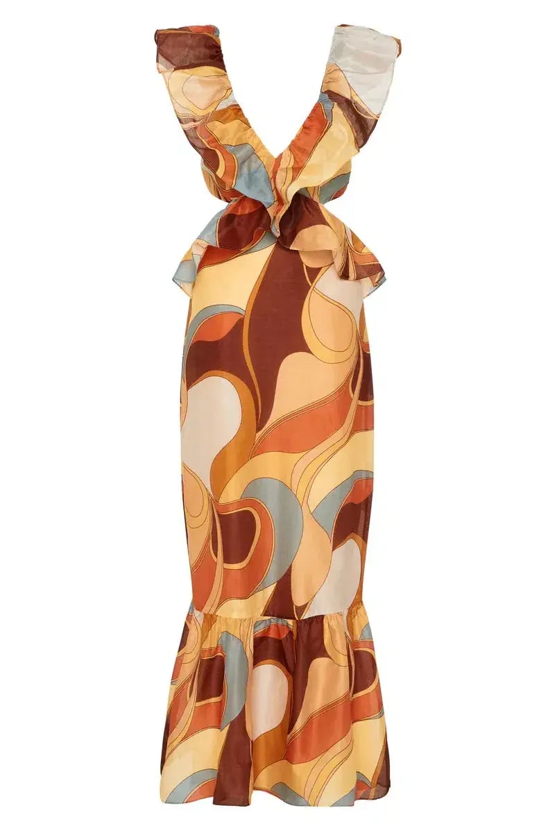 Sir The Label Vista Frill Midi Dress Multi Size 8 photo 5