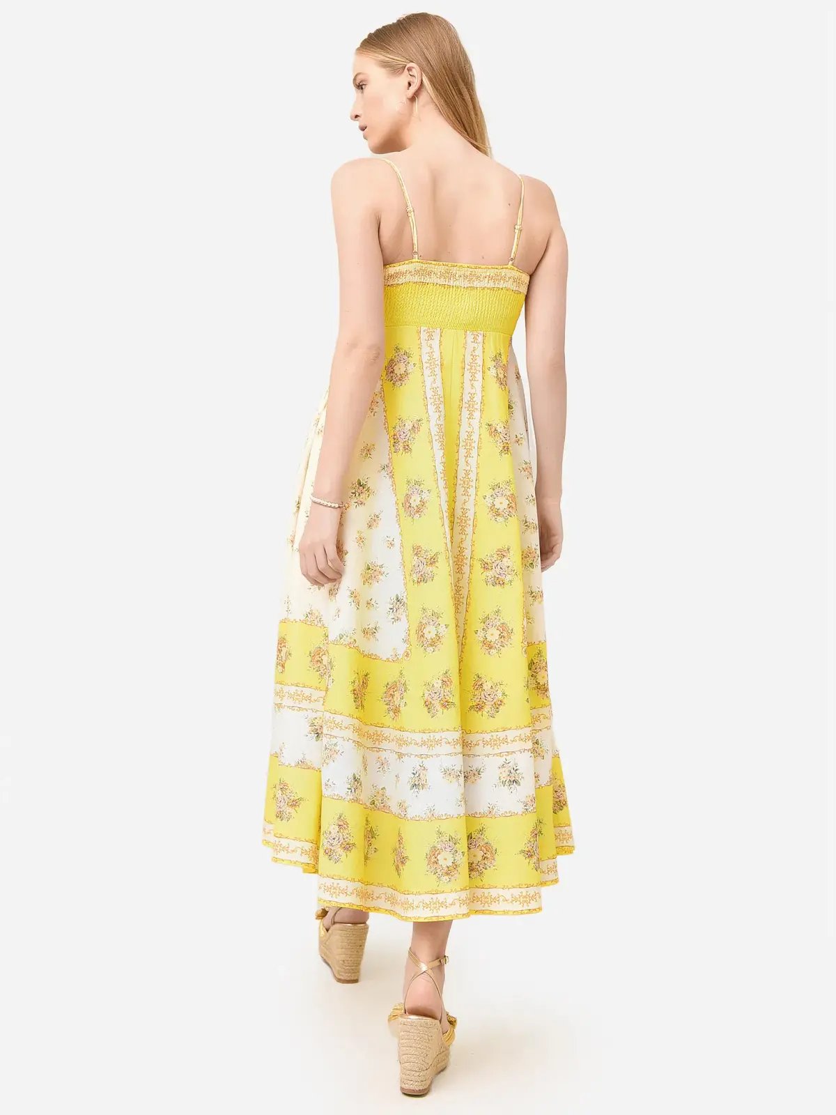 Alemais Catalina Midi Dress Yellow Print Size 12 photo 2