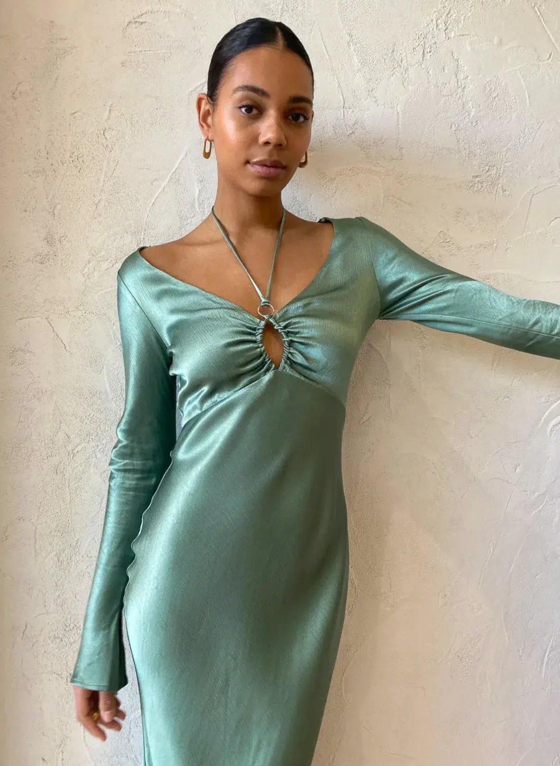 Bec & Bridge Malyka Long Sleeve Maxi Dress | Moss Green | Size 10 photo 8