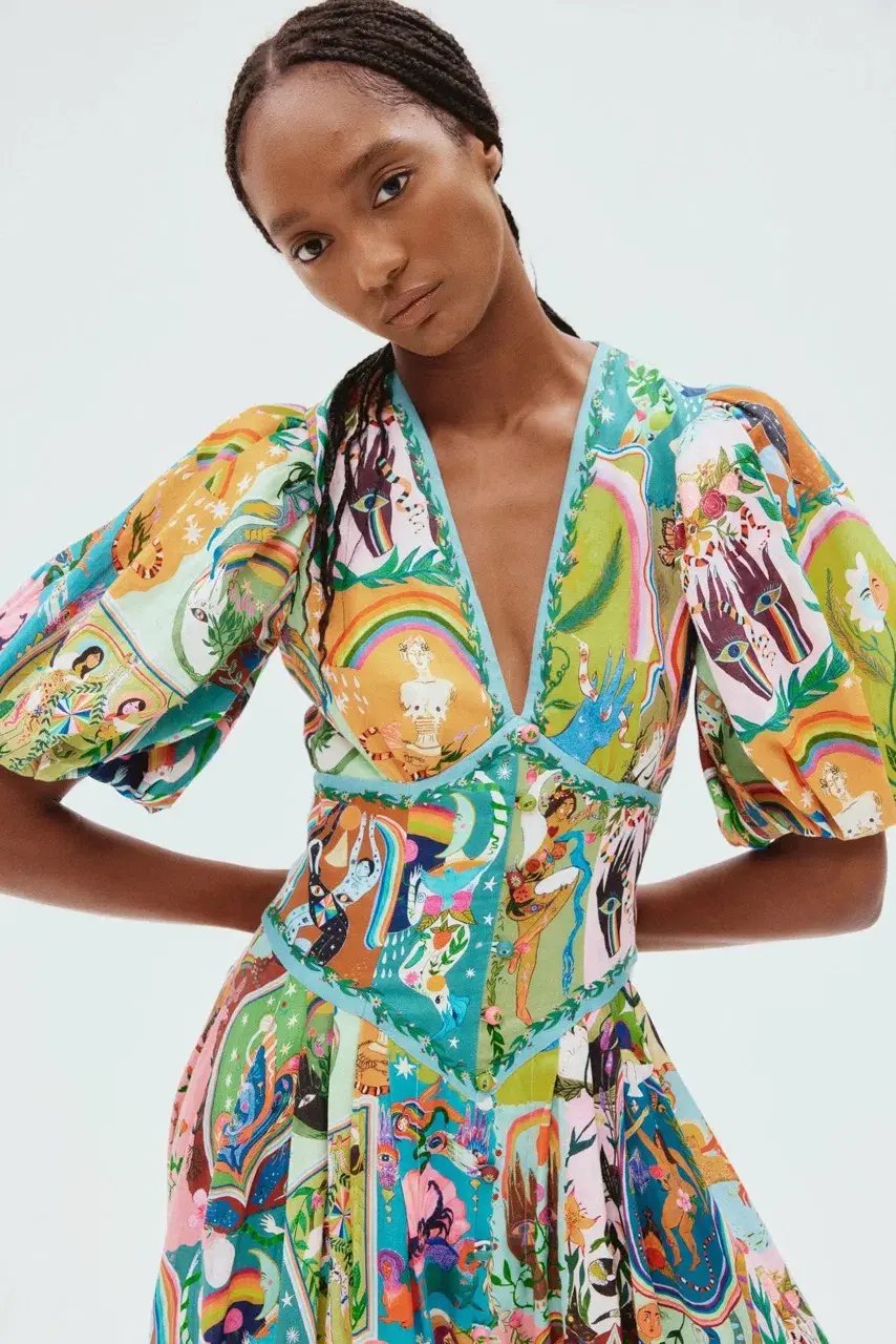 Alemais Evergreen Midi Dress Multi Size 8 photo 9