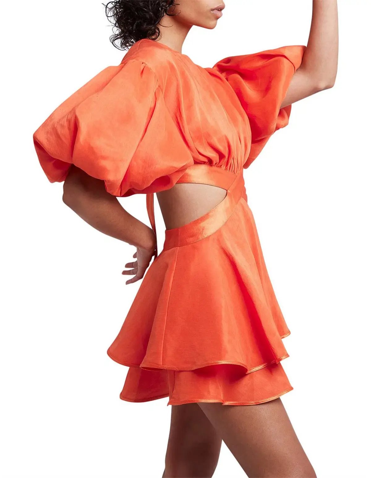 Aje Gracious Mini Cut Out Dress in Orange Size 6 photo 3