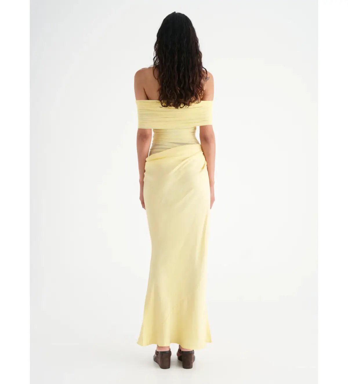 Benni Nico Off Shoulder Maxi Dress in Butter Size AU 8 photo 4