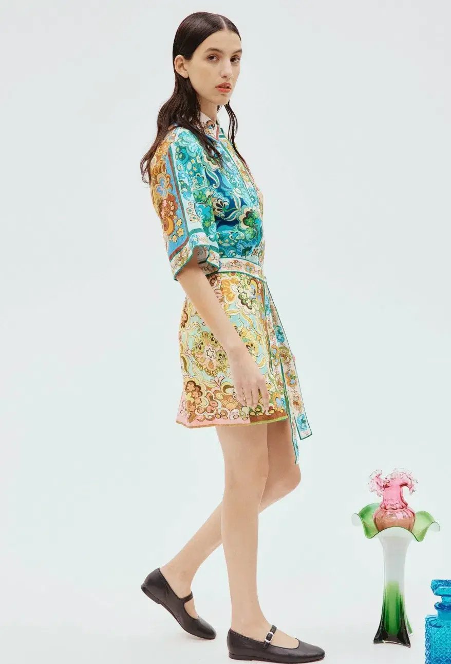 Alemais Dreamer Shirt Dress Multi Floral Size 6 photo 2