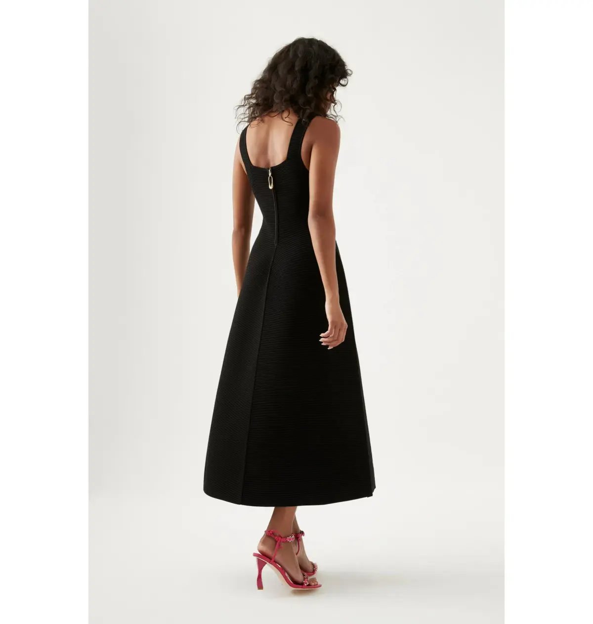 Aje Sylvette Knit Midi Dress Black Size AU 6 photo 3