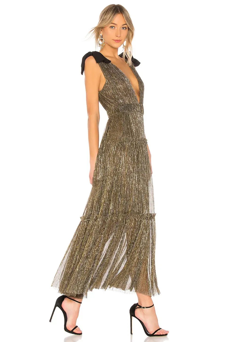 Sabina Musayev Ray Dress Gold Size 8 photo 2