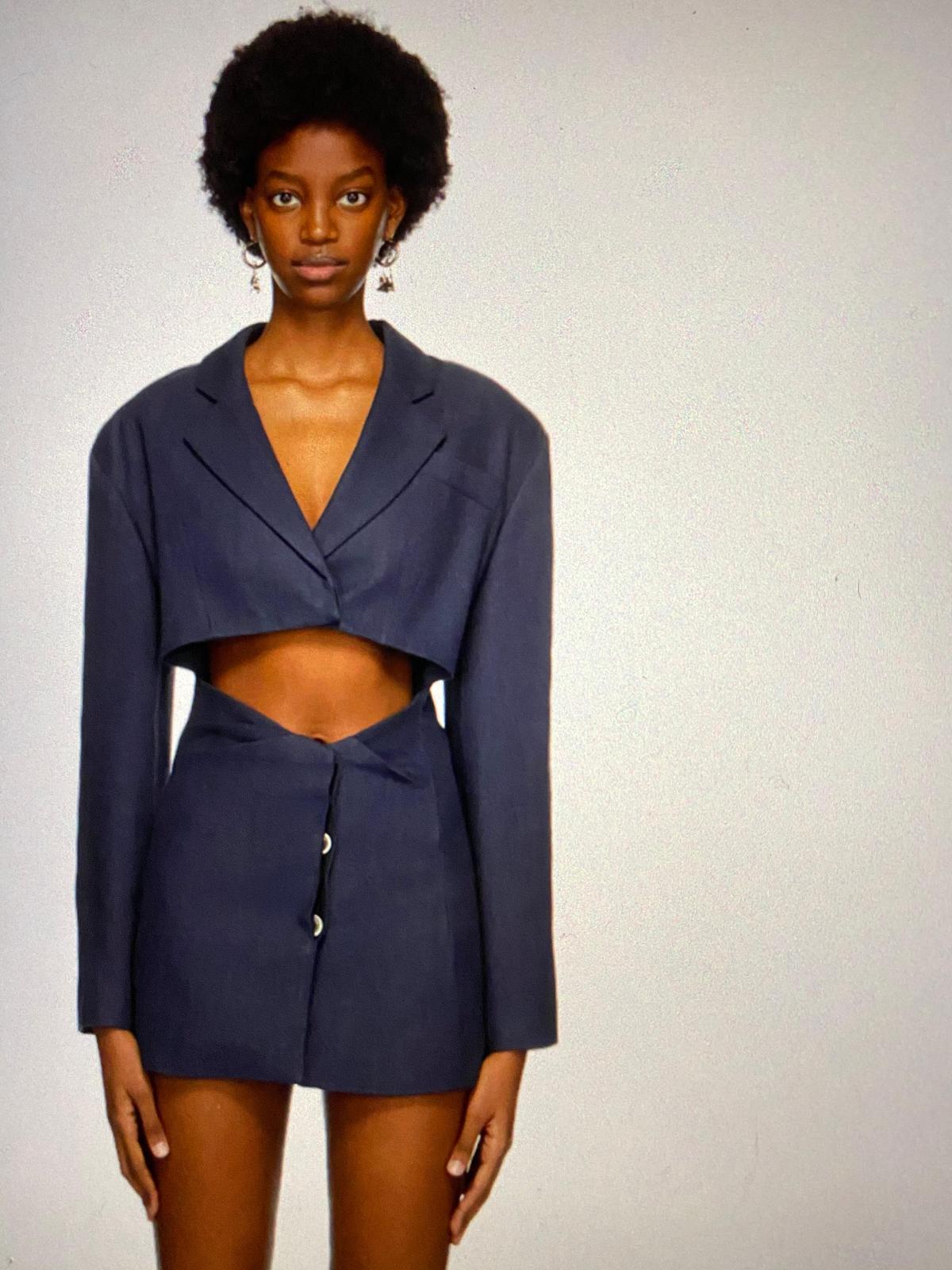 Jacquemus La Veste Arles Mini Dress Navy Size 36 photo 2