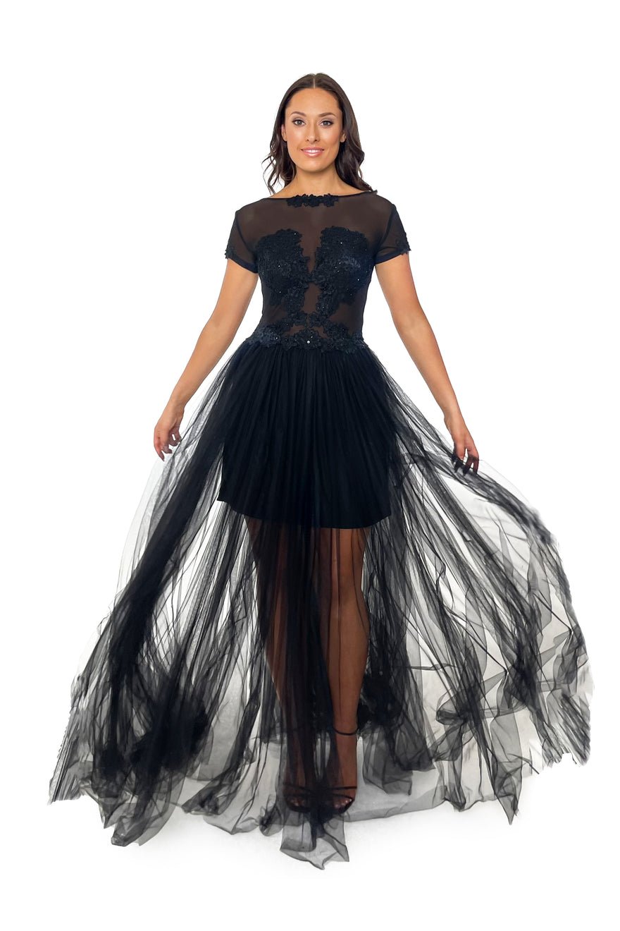 Jonte Designs Jonte Illusion Lace Gown - Black photo 2