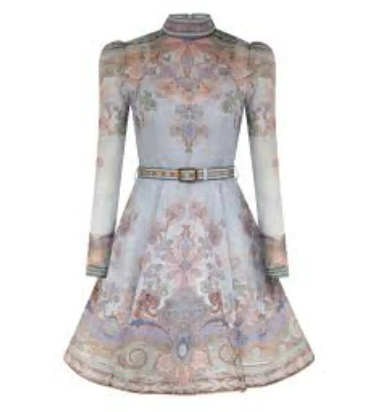 Zimmermann Eden Belted Mini Dress Blue Paisley Size 0 / AU 8 photo 4