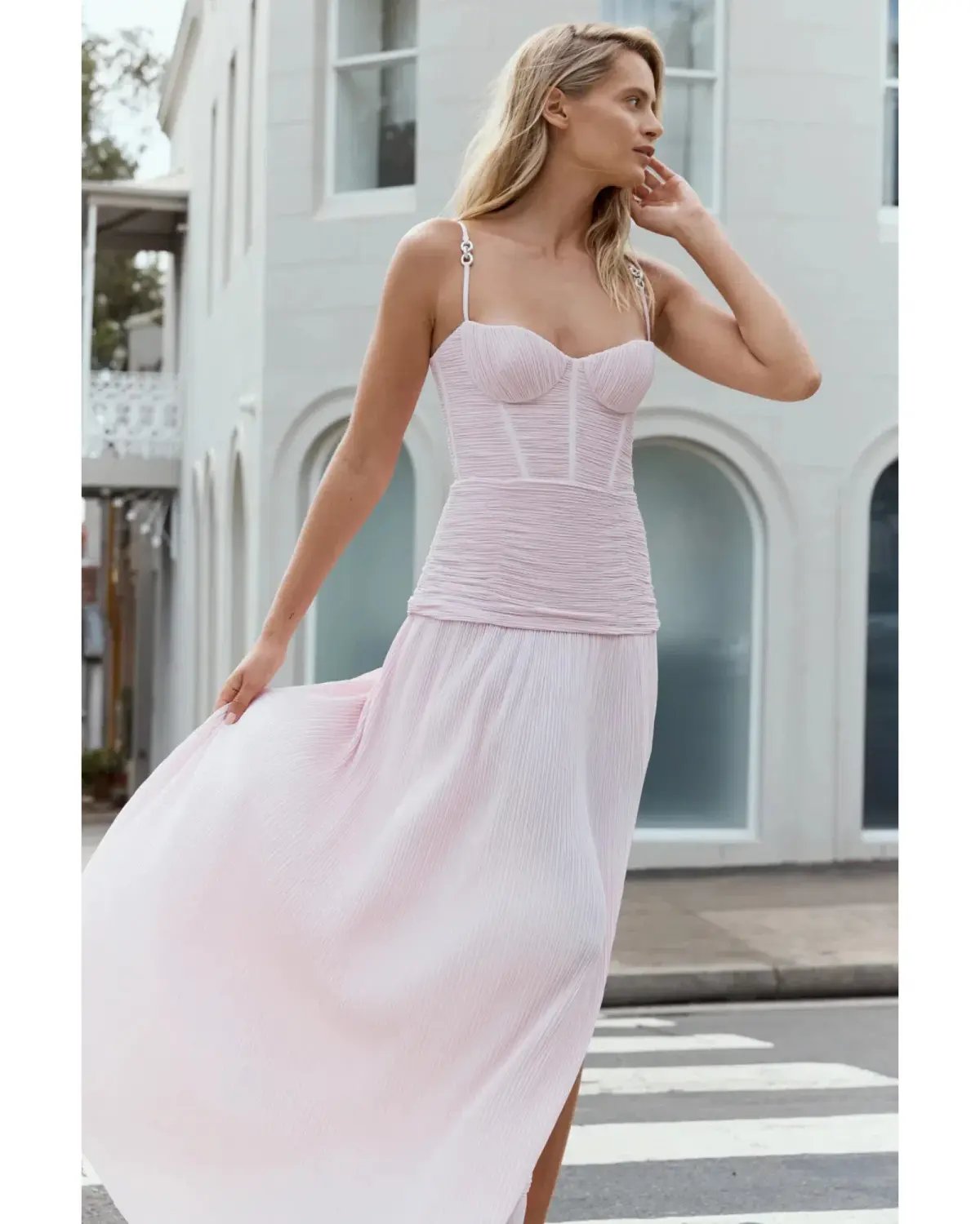 Manning Cartell Double Time Pleat Dress Hydrangea Pink Size 14 photo 6