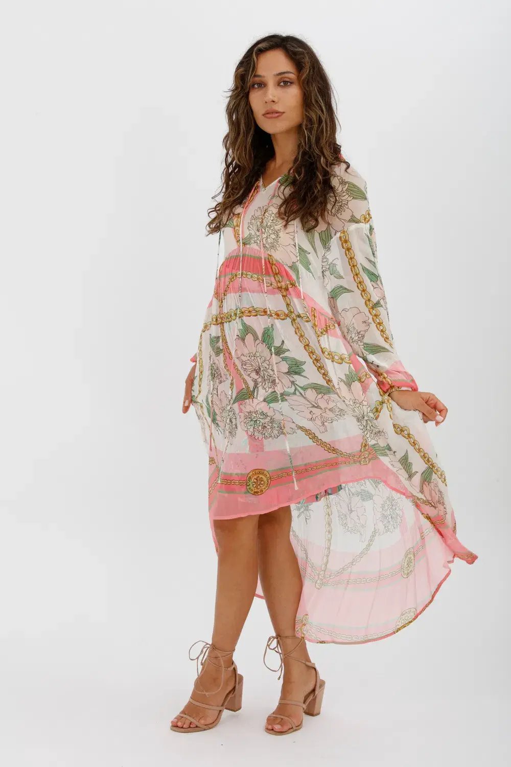Trelise Cooper Turning Point Dress Pink Floral Print Midi Dress Size M/Au 12 photo 4